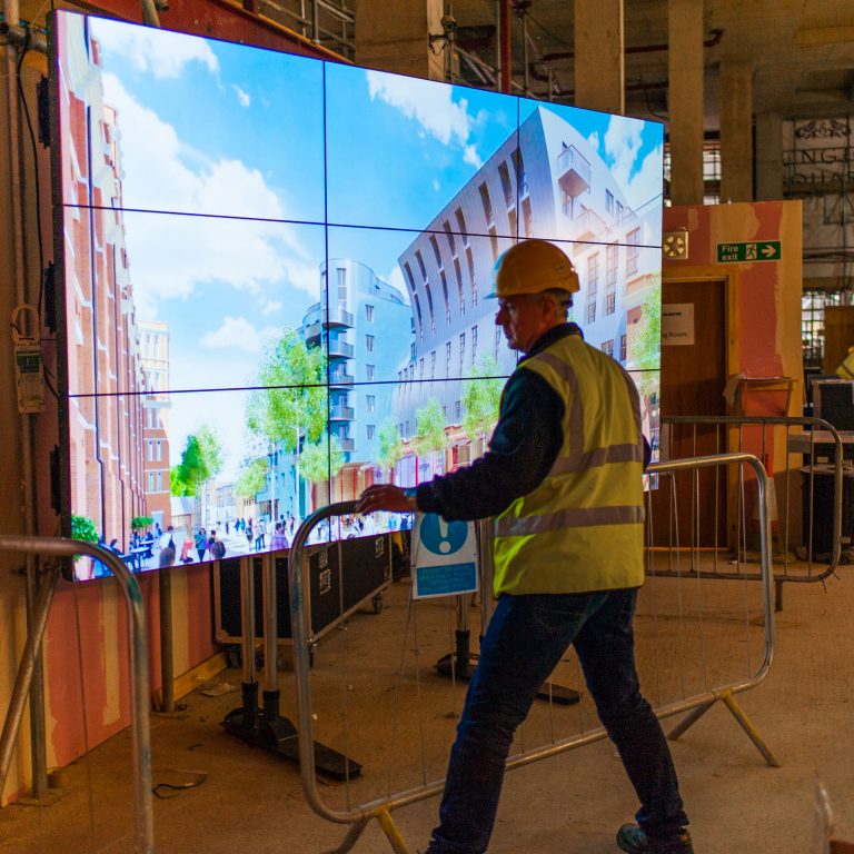 Video Wall for a construction site shopping mall