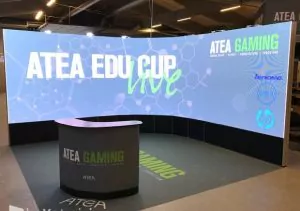 Image from - Danish stand builder More Than Event made an impressive visual solution for ATEA