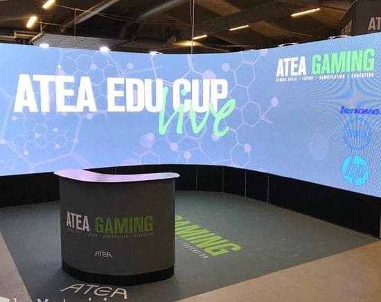 Image from - Danish stand builder More Than Event made an impressive visual solution for ATEA