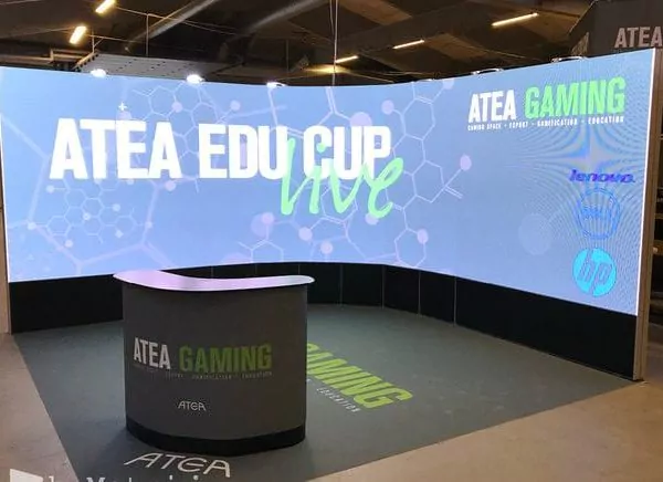 Image from - Danish stand builder More Than Event made an impressive visual solution for ATEA