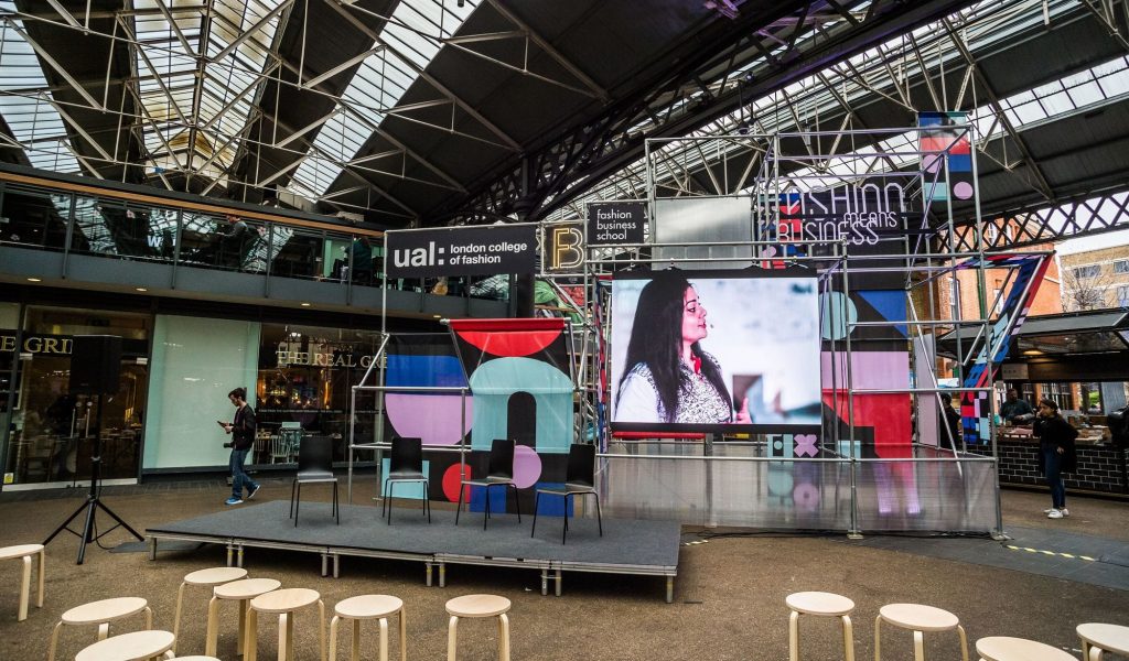 LED Video Wall & Audio Visual for UAL at old Old Spitalfields Market - Design By Joana Filipe