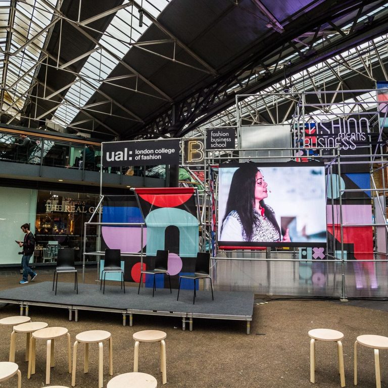 LED Video Wall & Audio Visual for UAL at old Old Spitalfields Market - Design By Joana Filipe