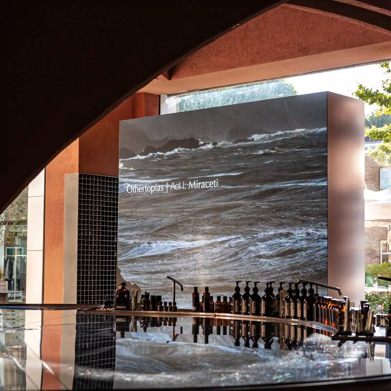 Double sided LED Wall Aesop Retail Store